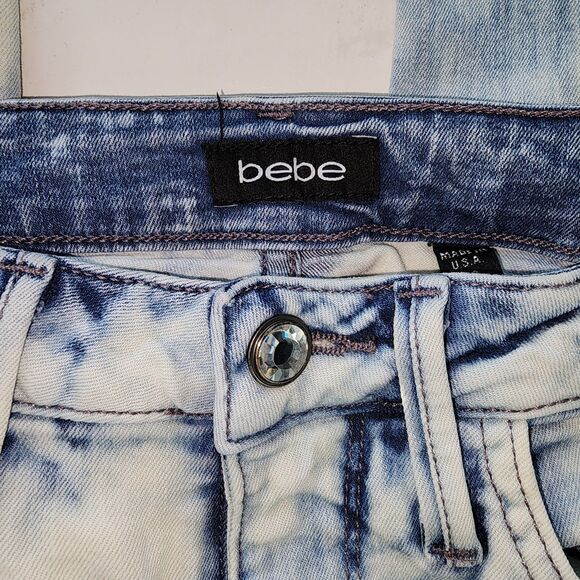 BEBE Acid Washed Skinny Jeans Sz 26 - Picture 3 of 7